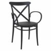 CRS-254-WA Cross-Back Indoor Outdoor Resin Arm Chair – Black (1)