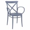 CRS-254-WA Cross-Back Indoor Outdoor Resin Arm Chair – Dark Gray (1)