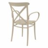 CRS-254-WA Cross-Back Indoor Outdoor Resin Arm Chair – Taupe (2)