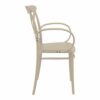 CRS-254-WA Cross-Back Indoor Outdoor Resin Arm Chair – Taupe (3)