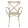CRS-254-WA Cross-Back Indoor Outdoor Resin Arm Chair – Taupe (4)