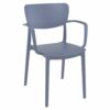 MOD-127-WA Moda Indoor – Outdoor Resin Arm Chair – Dark Gray (1)