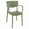 MOD-127-WA Moda Indoor – Outdoor Resin Arm Chair – Olive Green (1)